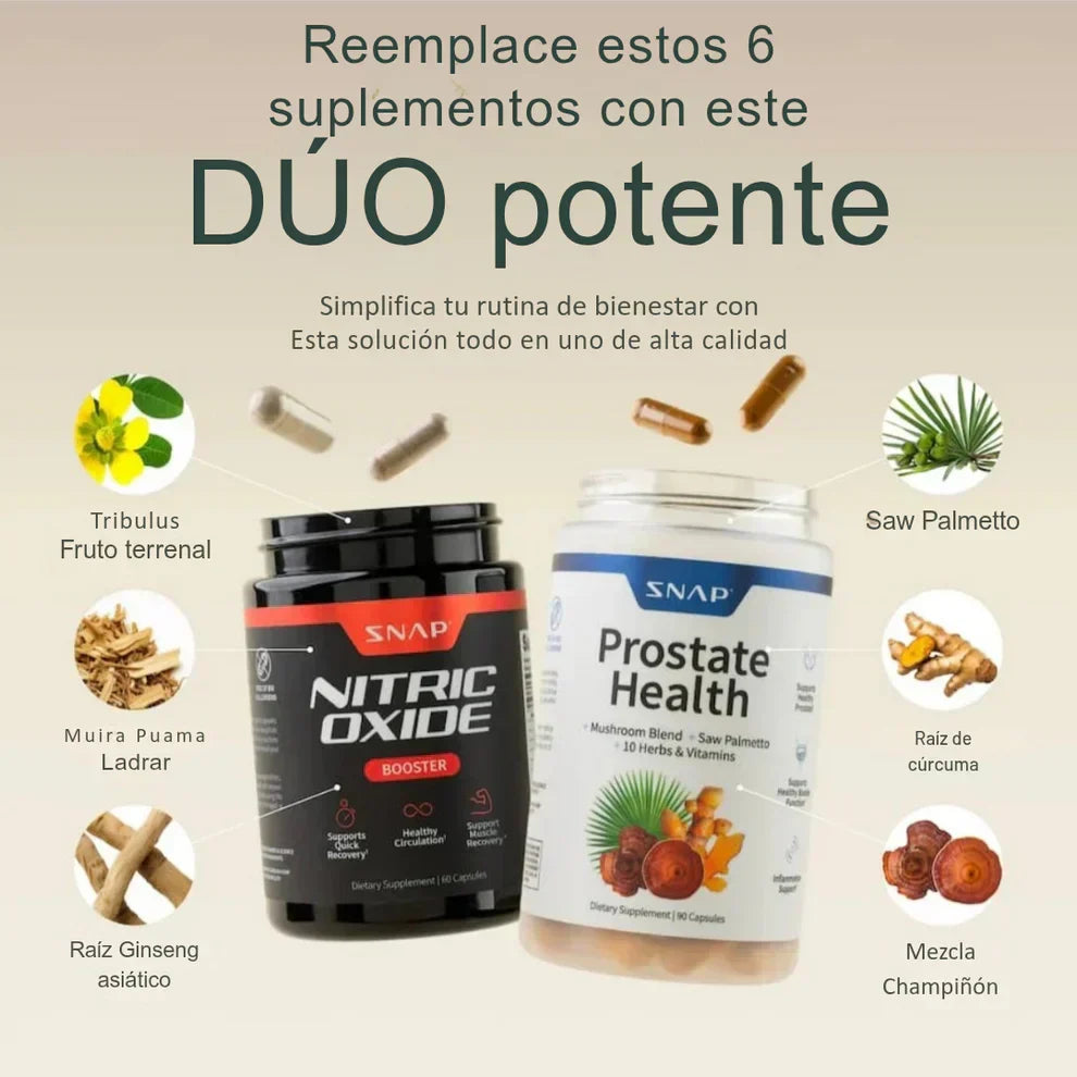 Combo de Masculinidad: Salud Prostática + Óxido Nítrico - COMPRA 1 LLEVA 2