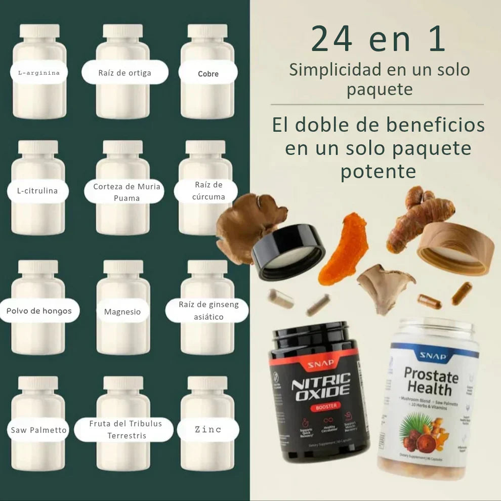Combo de Masculinidad: Salud Prostática + Óxido Nítrico - COMPRA 1 LLEVA 2